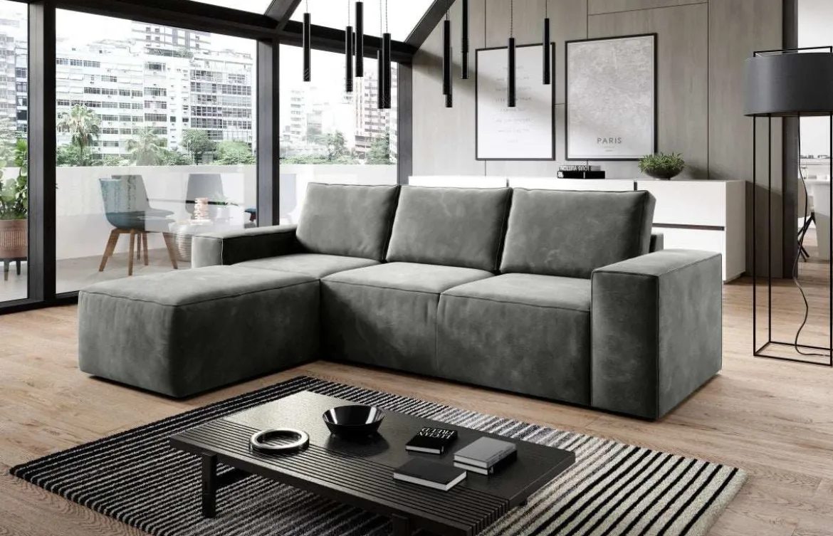 Designer Ecksofa Solaris mit Schlaffunktion und Stauraum