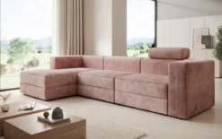 Designer Ecksofa Stockholm in Cord mit Stauraum