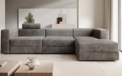 Designer Ecksofa Stockholm in Cord mit Stauraum