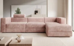 Designer Ecksofa Stockholm in Cord mit Stauraum