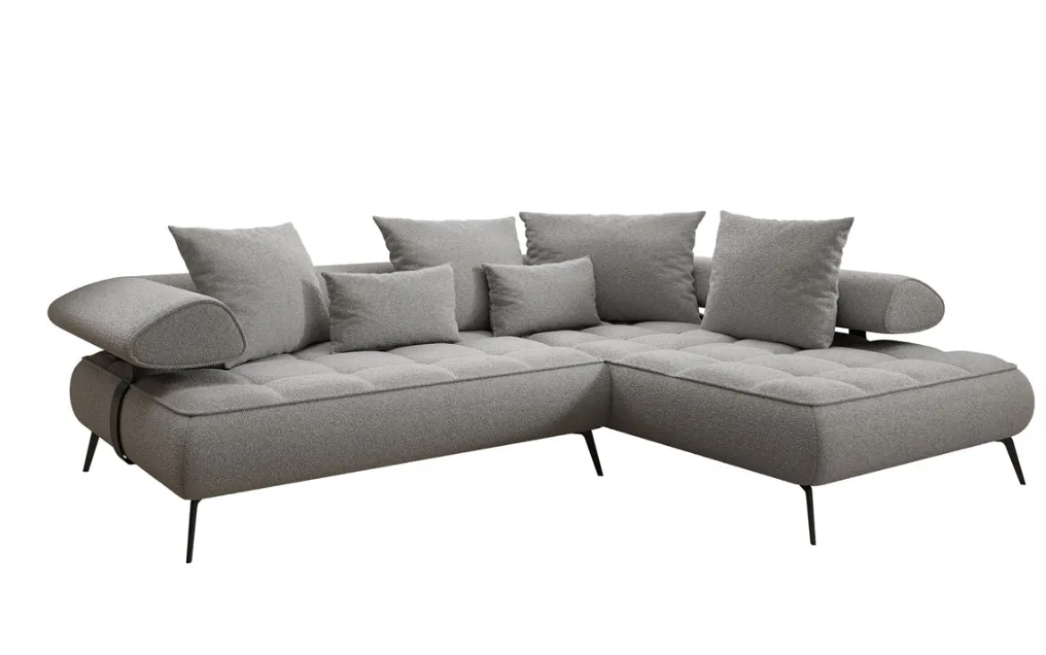 Designer Ecksofa Sydney Bouclé mit elektrischer Schlaffunktion