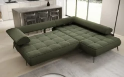 Designer Ecksofa Sydney Bouclé mit elektrischer Schlaffunktion