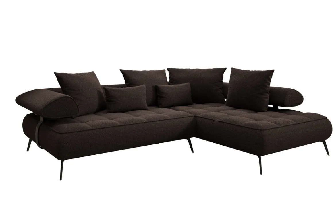 Designer Ecksofa Sydney Bouclé mit elektrischer Schlaffunktion