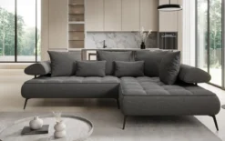 Designer Ecksofa Sydney Bouclé mit elektrischer Schlaffunktion