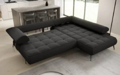 Designer Ecksofa Sydney Bouclé mit elektrischer Schlaffunktion