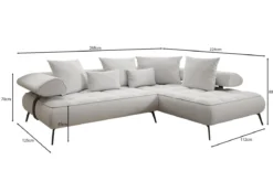 Designer Ecksofa Sydney Bouclé mit elektrischer Schlaffunktion
