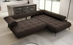 Designer Ecksofa Sydney Bouclé mit elektrischer Schlaffunktion