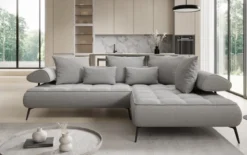 Designer Ecksofa Sydney Bouclé mit elektrischer Schlaffunktion
