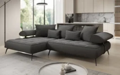 Designer Ecksofa Sydney II Bouclé mit elektrischer Schlaffunktion