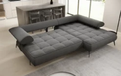 Designer Ecksofa Sydney II Bouclé mit elektrischer Schlaffunktion