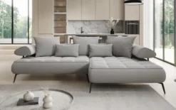 Designer Ecksofa Sydney II Bouclé mit elektrischer Schlaffunktion