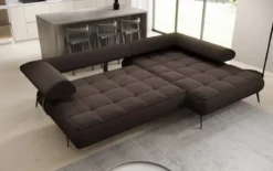 Designer Ecksofa Sydney II Bouclé mit elektrischer Schlaffunktion
