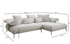 Designer Ecksofa Sydney II Bouclé mit elektrischer Schlaffunktion