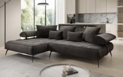 Designer Ecksofa Sydney II Samt mit elektrischer Schlaffunktion
