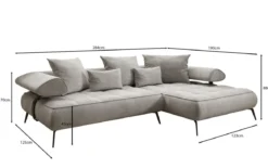 Designer Ecksofa Sydney II Samt mit elektrischer Schlaffunktion