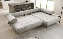 Designer Ecksofa Sydney II Samt mit elektrischer Schlaffunktion