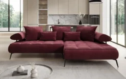 Designer Ecksofa Sydney II Samt mit elektrischer Schlaffunktion