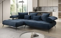 Designer Ecksofa Sydney II Samt mit elektrischer Schlaffunktion