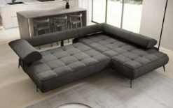 Designer Ecksofa Sydney Samt mit elektrischer Schlaffunktion