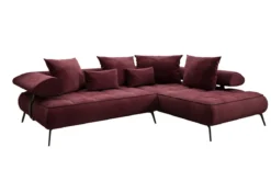 Designer Ecksofa Sydney Samt mit elektrischer Schlaffunktion