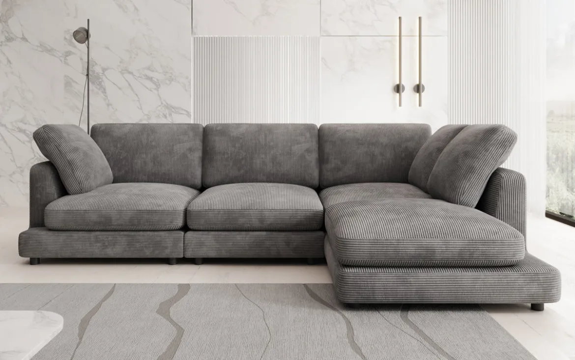 Designer Ecksofa Thalessa in Cord