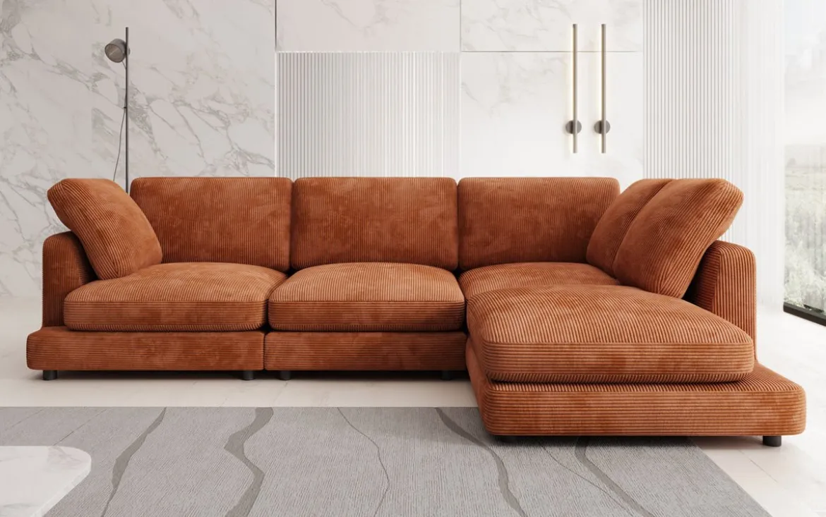 Designer Ecksofa Thalessa in Cord