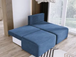 Designer Ecksofa Tilia Cord mit Schlaffunktion und Stauraum