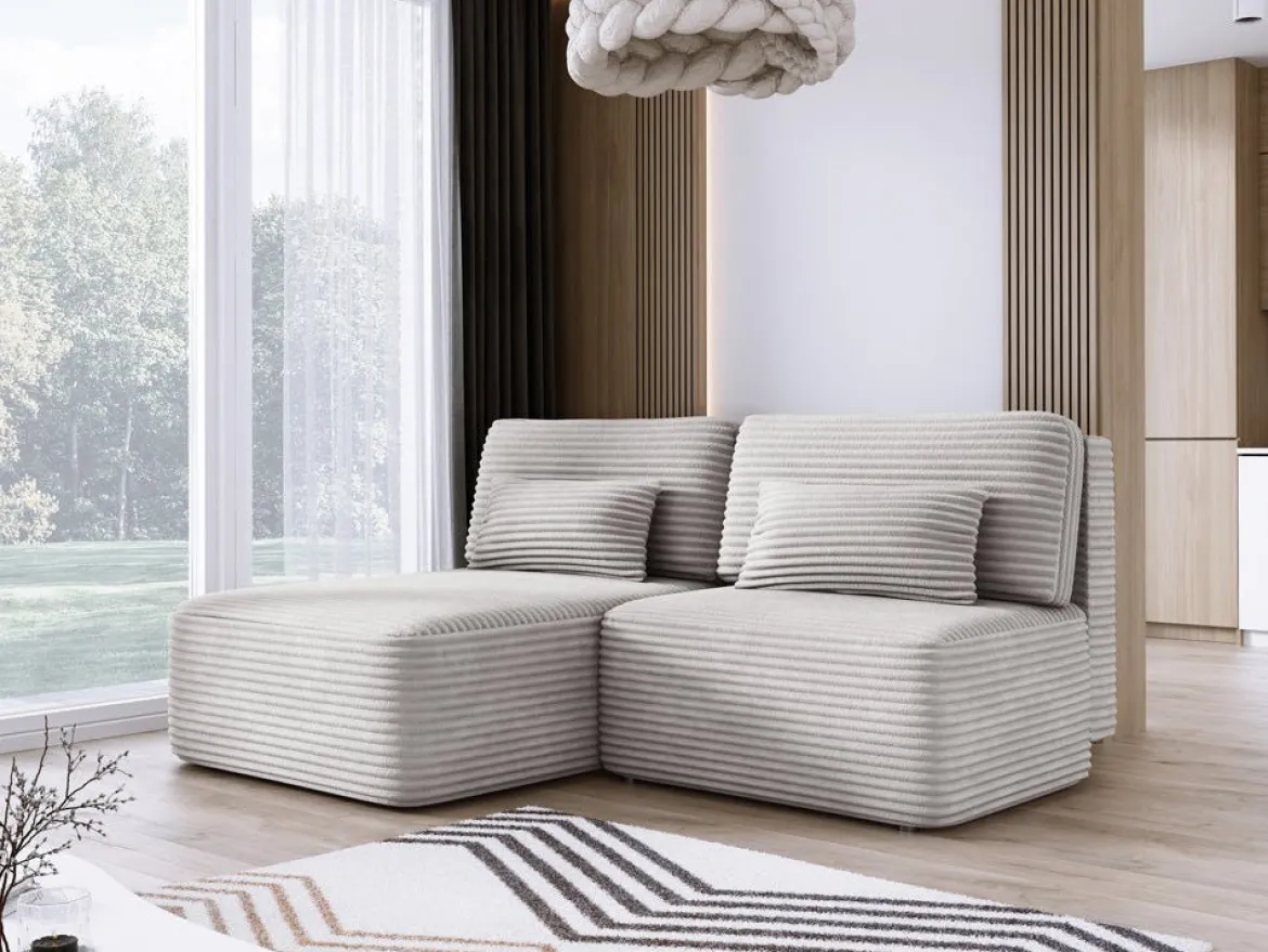 Designer Ecksofa Tilia Cord mit Schlaffunktion und Stauraum