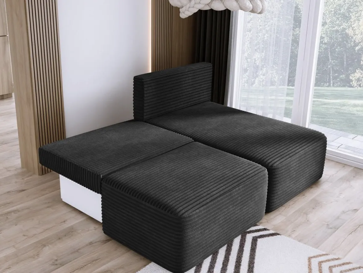 Designer Ecksofa Tilia Cord mit Schlaffunktion und Stauraum