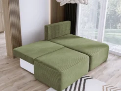 Designer Ecksofa Tilia Cord mit Schlaffunktion und Stauraum