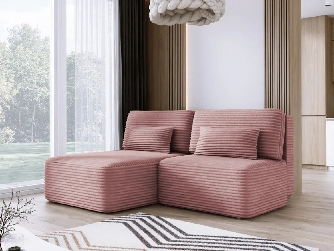 Designer Ecksofa Tilia Cord mit Schlaffunktion und Stauraum