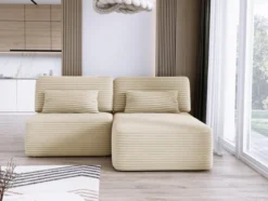 Designer Ecksofa Tilia Cord mit Schlaffunktion und Stauraum