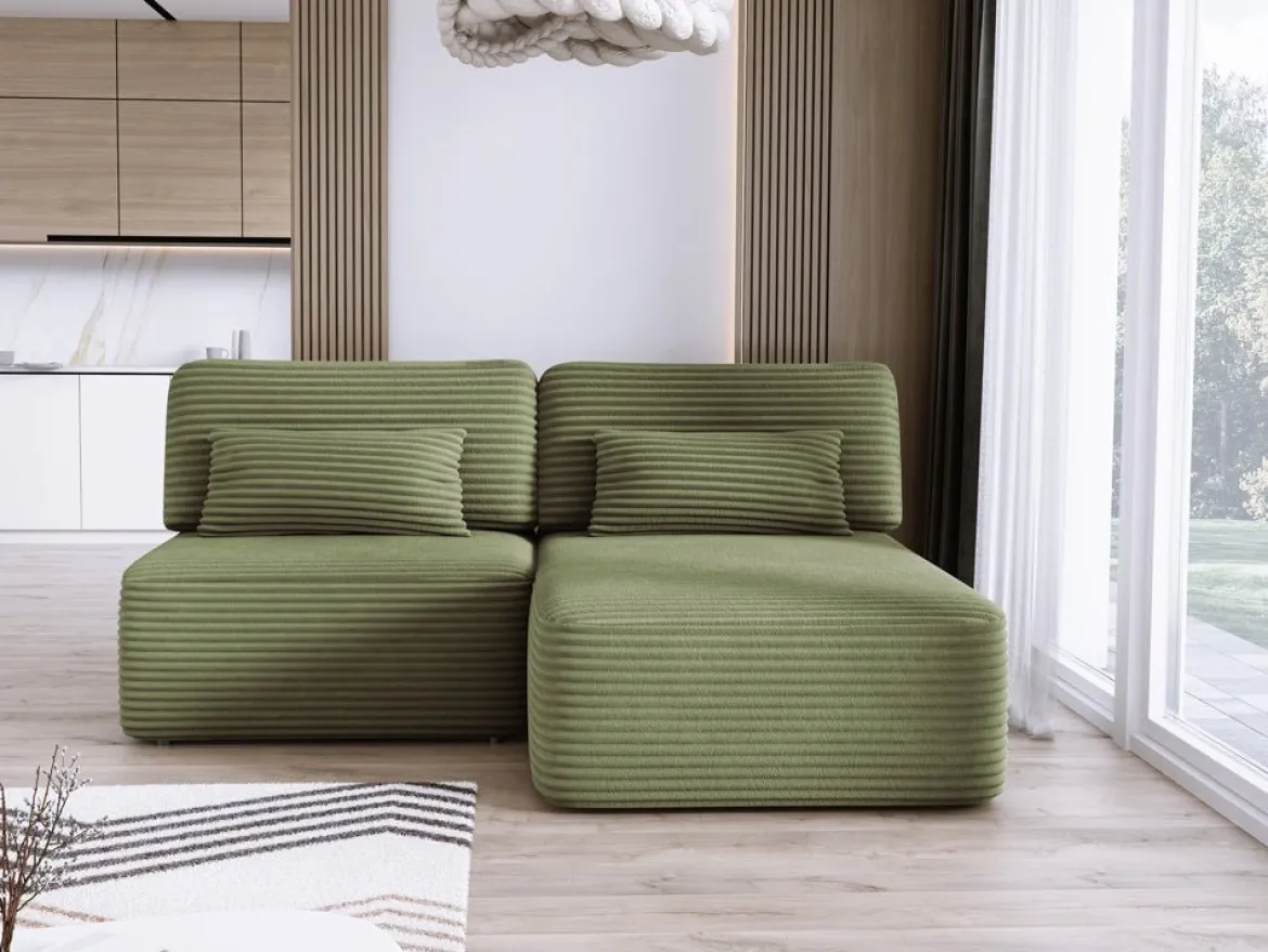 Designer Ecksofa Tilia Cord mit Schlaffunktion und Stauraum