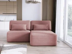 Designer Ecksofa Tilia Cord mit Schlaffunktion und Stauraum