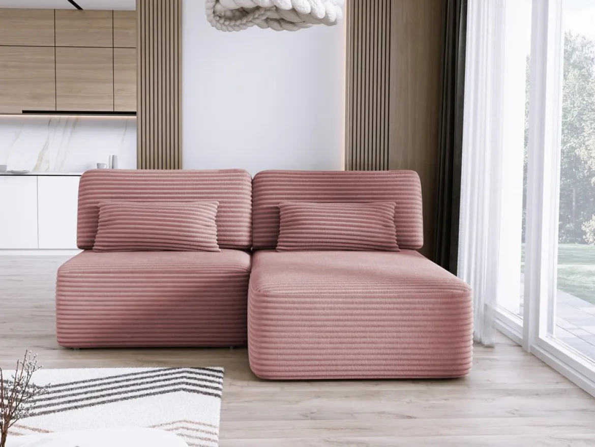 Designer Ecksofa Tilia Cord mit Schlaffunktion und Stauraum