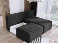 Designer Ecksofa Tilia Cord mit Schlaffunktion und Stauraum