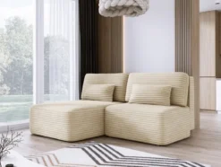 Designer Ecksofa Tilia Cord mit Schlaffunktion und Stauraum