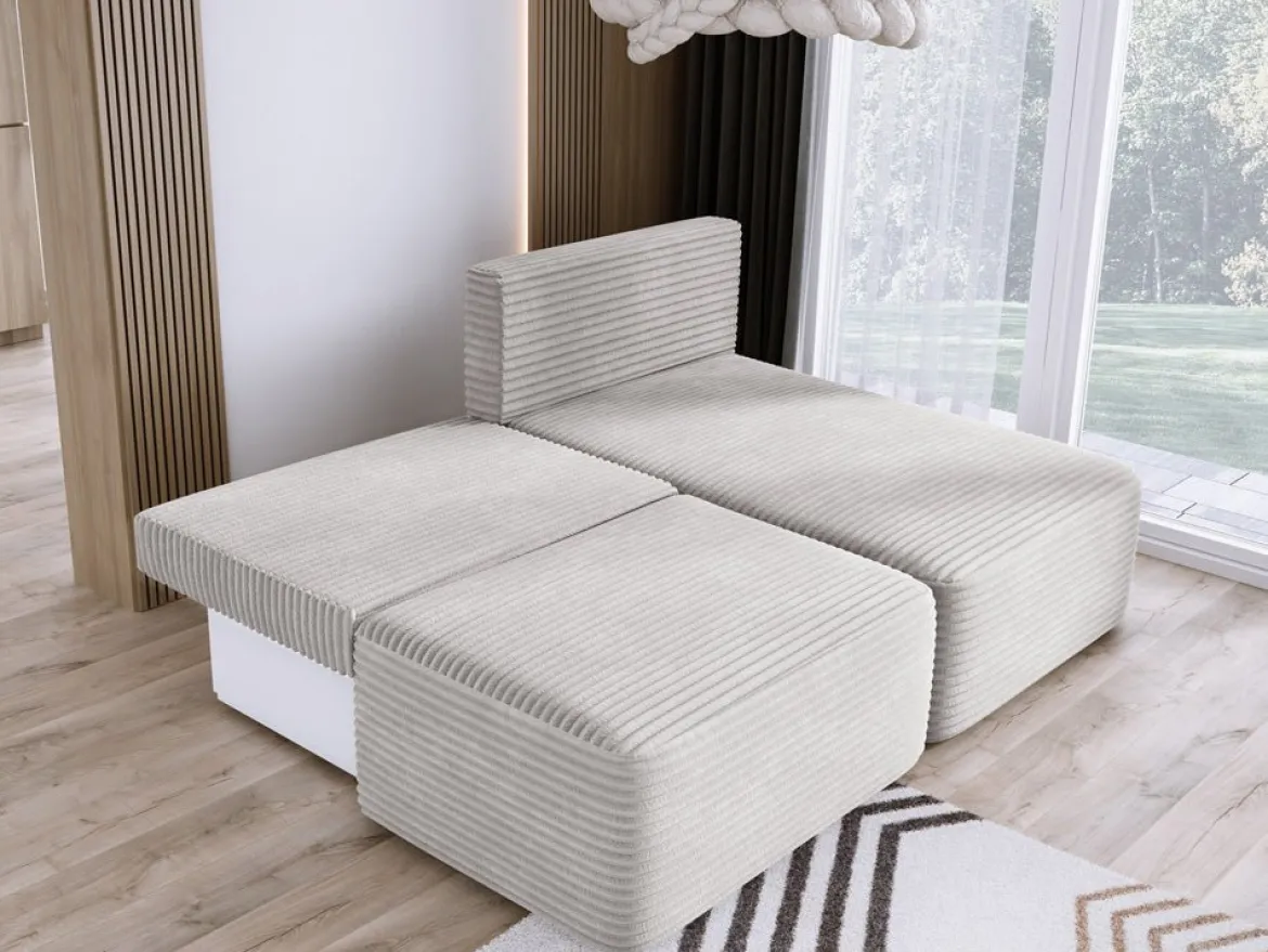 Designer Ecksofa Tilia Cord mit Schlaffunktion und Stauraum