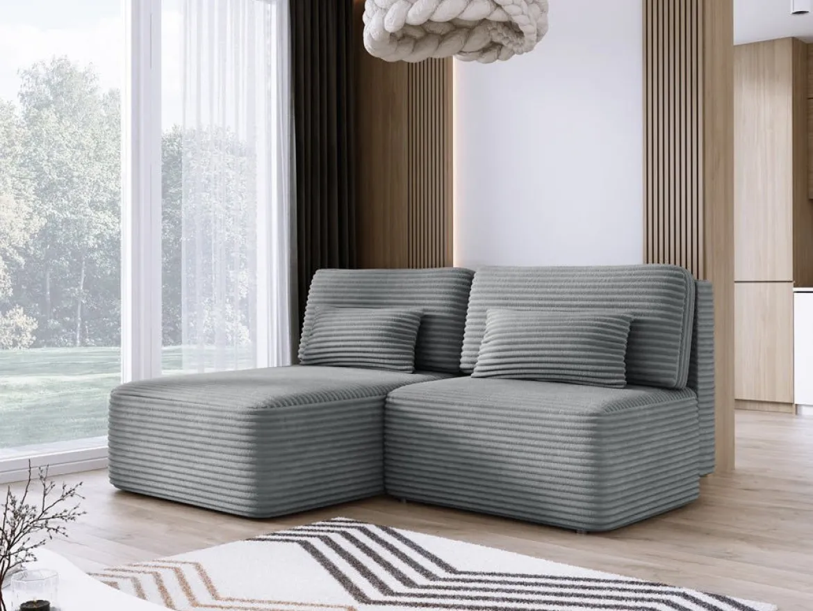 Designer Ecksofa Tilia Cord mit Schlaffunktion und Stauraum