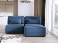 Designer Ecksofa Tilia Cord mit Schlaffunktion und Stauraum