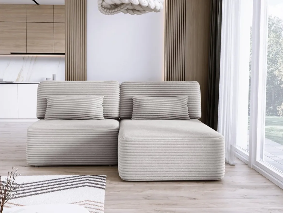 Designer Ecksofa Tilia Cord mit Schlaffunktion und Stauraum