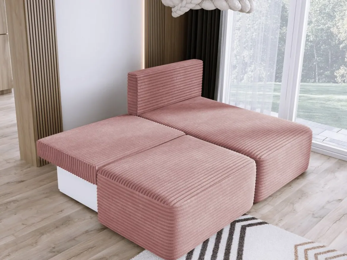 Designer Ecksofa Tilia Cord mit Schlaffunktion und Stauraum