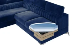 Designer Ecksofa Tirenni mit Schlaf- und Klappfunktion