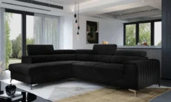 Designer Ecksofa Tirenni mit Schlaf- und Klappfunktion