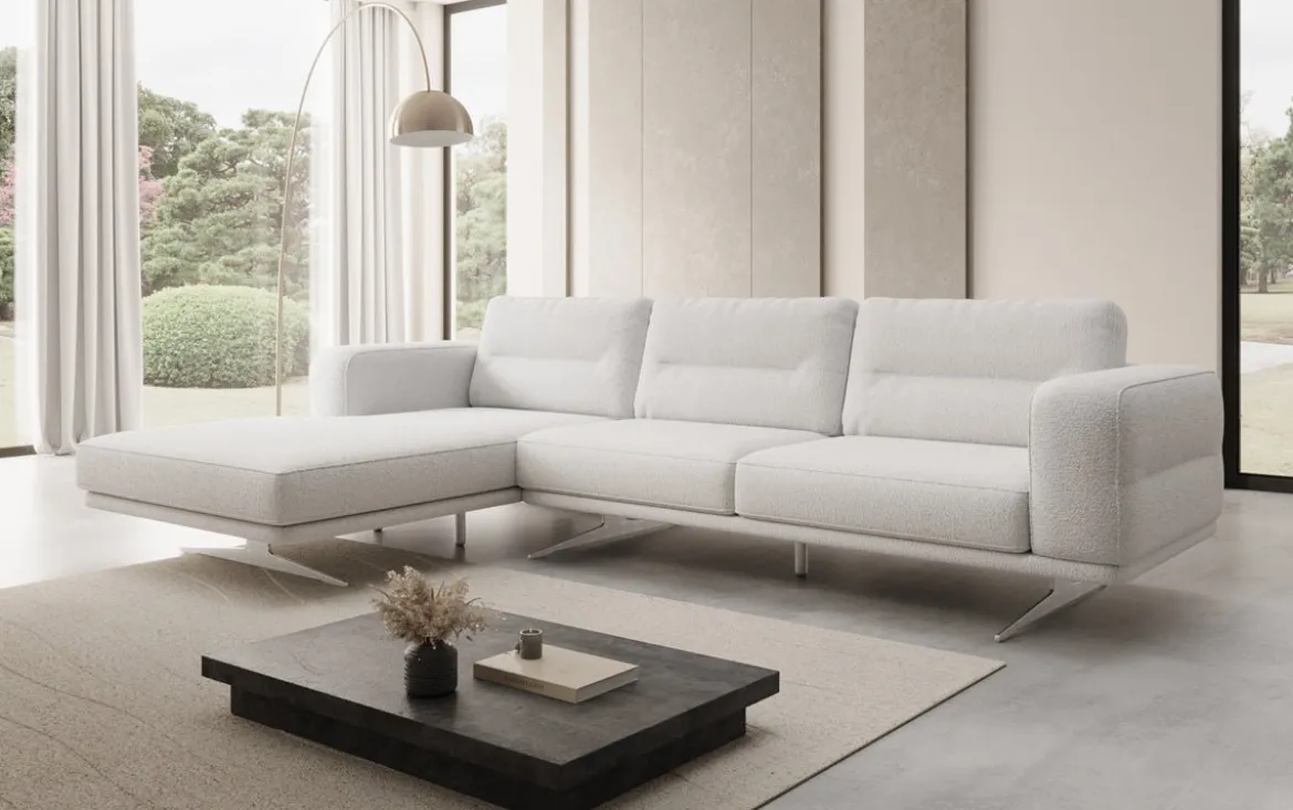 Designer Ecksofa Torino in Bouclé