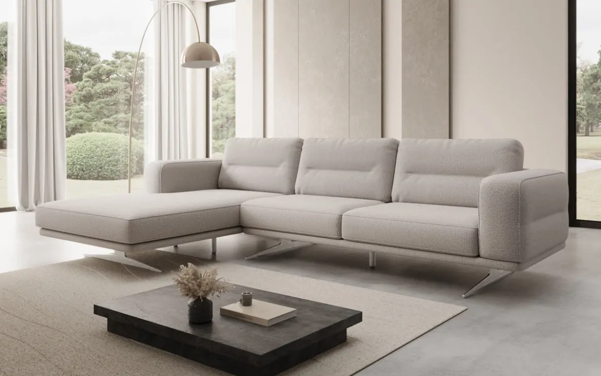 Designer Ecksofa Torino in Bouclé