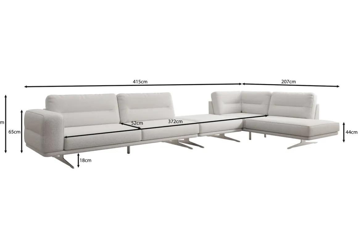 Designer Ecksofa Torino Maxi in Bouclé