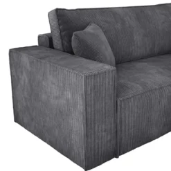 Designer Ecksofa Velanova mit Schlaffunktion und Stauraum aus Cord