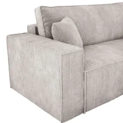Designer Ecksofa Velanova mit Schlaffunktion und Stauraum aus Cord