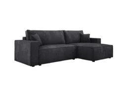 Designer Ecksofa Velanova mit Schlaffunktion und Stauraum aus Cord
